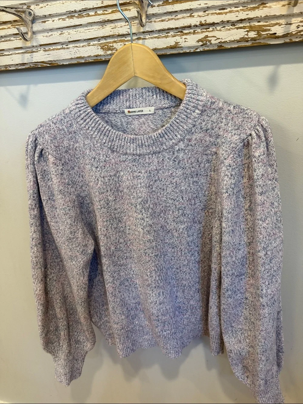 Marine‎ Layer Alma Marled Blouson Sleeve Sweater Size Large